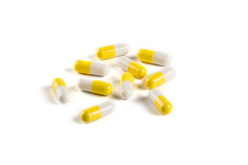 Medicine capsules. Isolated