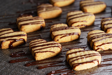 Heart shaped sugar cookies.