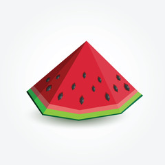 Polygon watermelon, vector illustration.