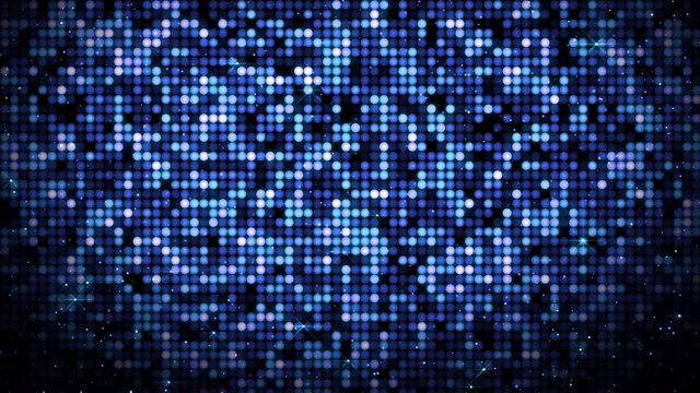 Seamless abstract spangle optic blue color flood lights pattern glowing and glittering in space background in 4k ultra HD loop