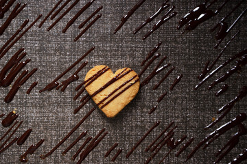 Heart shaped sugar cookie.