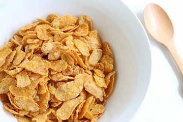 Corn Flakes on White Background