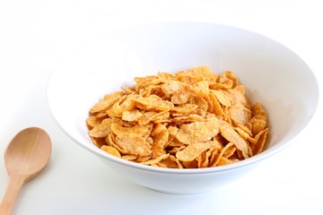 Corn Flakes on White Background