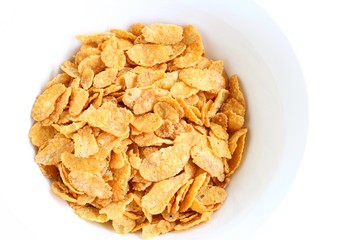 Corn Flakes on White Background