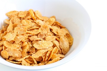 Corn Flakes on White Background