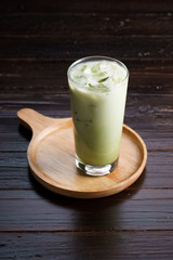 iced green tea latte.