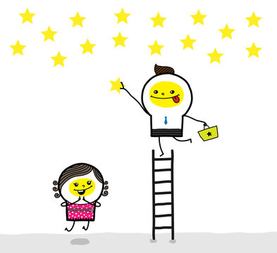 Do anything for you /  A man tries to take stars for his girlfriend.