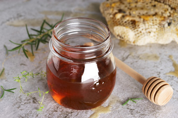 Honey in jar