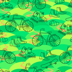 Active lifestyle seamless pattern