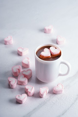 Cup of hot cocoa with marshmallows.