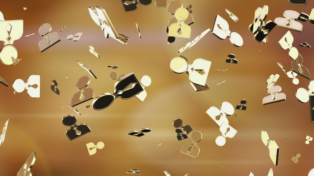 Falling person icons. Looping. Alpha channel.