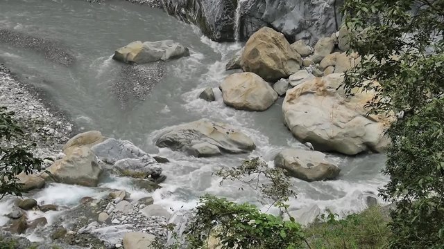 The Liwu river (Liwu canyon) at Taroko gorge, Taroko National Park in Hualien County, Taiwan. (handheld shot)