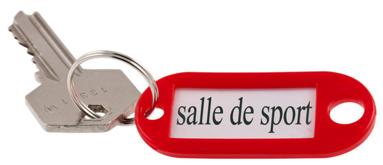 clé de salle de sport, fond blanc 