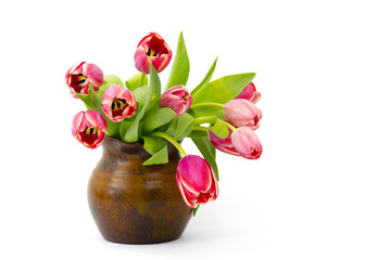 red tulips in a vase