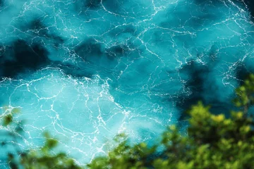 Crédence de cuisine en verre imprimé Eau Abstract splash turquoise sea water