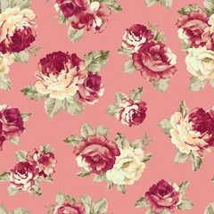 Foto op Plexiglas ロココ調の薔薇をパターンに © daicokuebisu