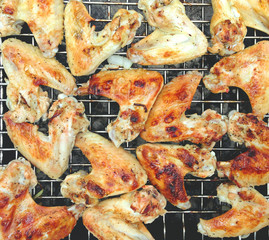 BBQ chicken wings on the grill