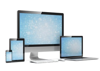 Ultimate web design, laptop, smartphone, tablet, computer, display