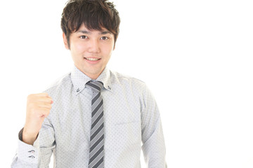 ガッツポーズのビジネスマン