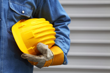 yellow helmet