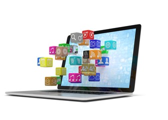 icon app fall in laptop