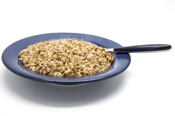 Buckwheat porridge in plate