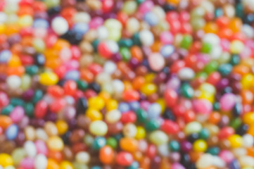 Jelly beans blurred background