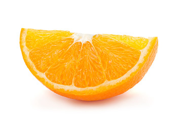 Orange citrus slice on white