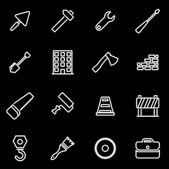 Vector line construction icon set