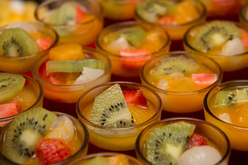 Jelly in the glass bowl