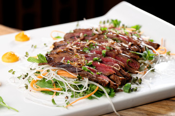 grilled Kobe Miyazaky beef with fresh vegetables