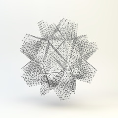 Lattice Geometric Polygonal Element. Connection Structure. Vector Illustration.
