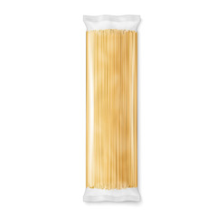 Spaghetti pasta transparent package.