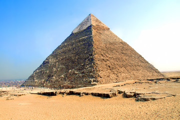 Fototapeta na wymiar Egypt. The famous Egyptian pyramid of the Pharaoh Khafra