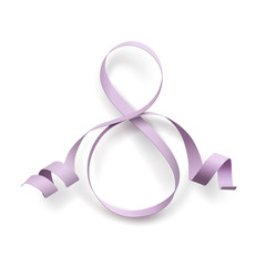 Purple ribbon in form of number 8.