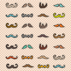 Fototapeta premium Seamless pattern with mustache. Vector
