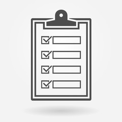 Checklist icon. Clipboard with checklist symbol concept. Vector illustration