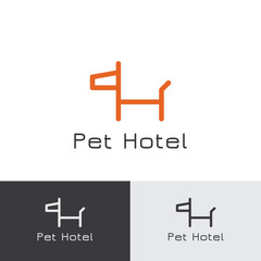 Pet logo minimal concept. Vector for pet shop or hotel.