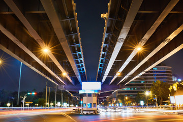 Fototapeta na wymiar Urban Street Background. Transportation In Bangkok City, Thailan