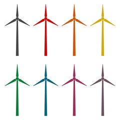 Windmill icons set