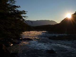 stream in los glaciares park in patagonia