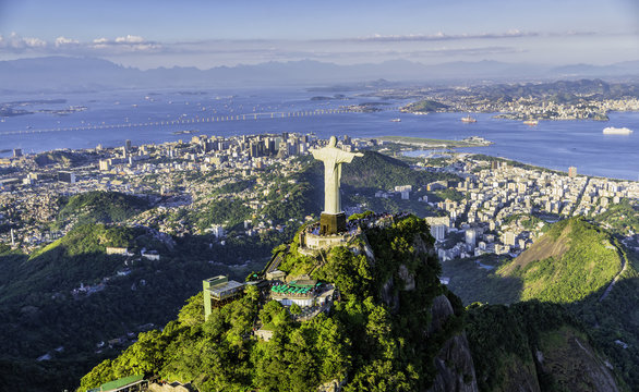 Aerial view of Botafogo Bay, Rio de Janeiro, Brazil