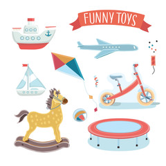  Illustration of kids toy set