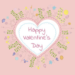Valentine's day greeting card. Vector illustration