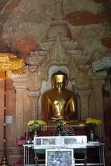 The old Buddha statue in old pagoda temple in Bagan,Myanmar