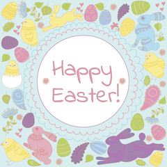 Easter greeting card. Vector illustration