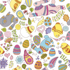Easter seamless pattern. Vector illustration