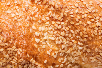 Loaf with sesame seeds background