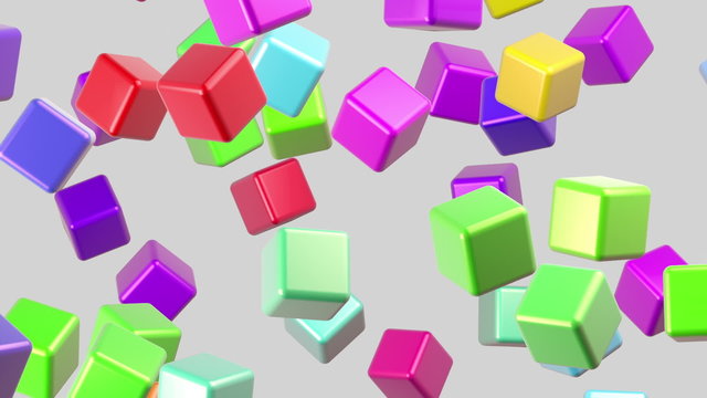 Flying blocks. Looping. Alpha channel is included.