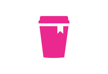 Universal cup with pink color logo